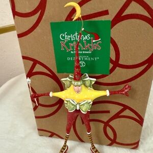 Krinkles Star Woman Ornament - Red and Yellow